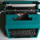Machine à écrire vintage vert émeraude Olivetti Studio
