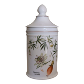 Pot pharmacie « Passiflore » porcelaine Lourioux, créations Ph. Dehoulières France
