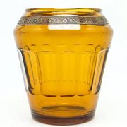 Art Deco vase, honey glass, Bohemia, Czechoslovakia, 1930s