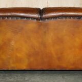 Howard & Son restored leather canapé, width 145 cm