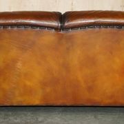 Howard & Son restored leather canapé, width 145 cm