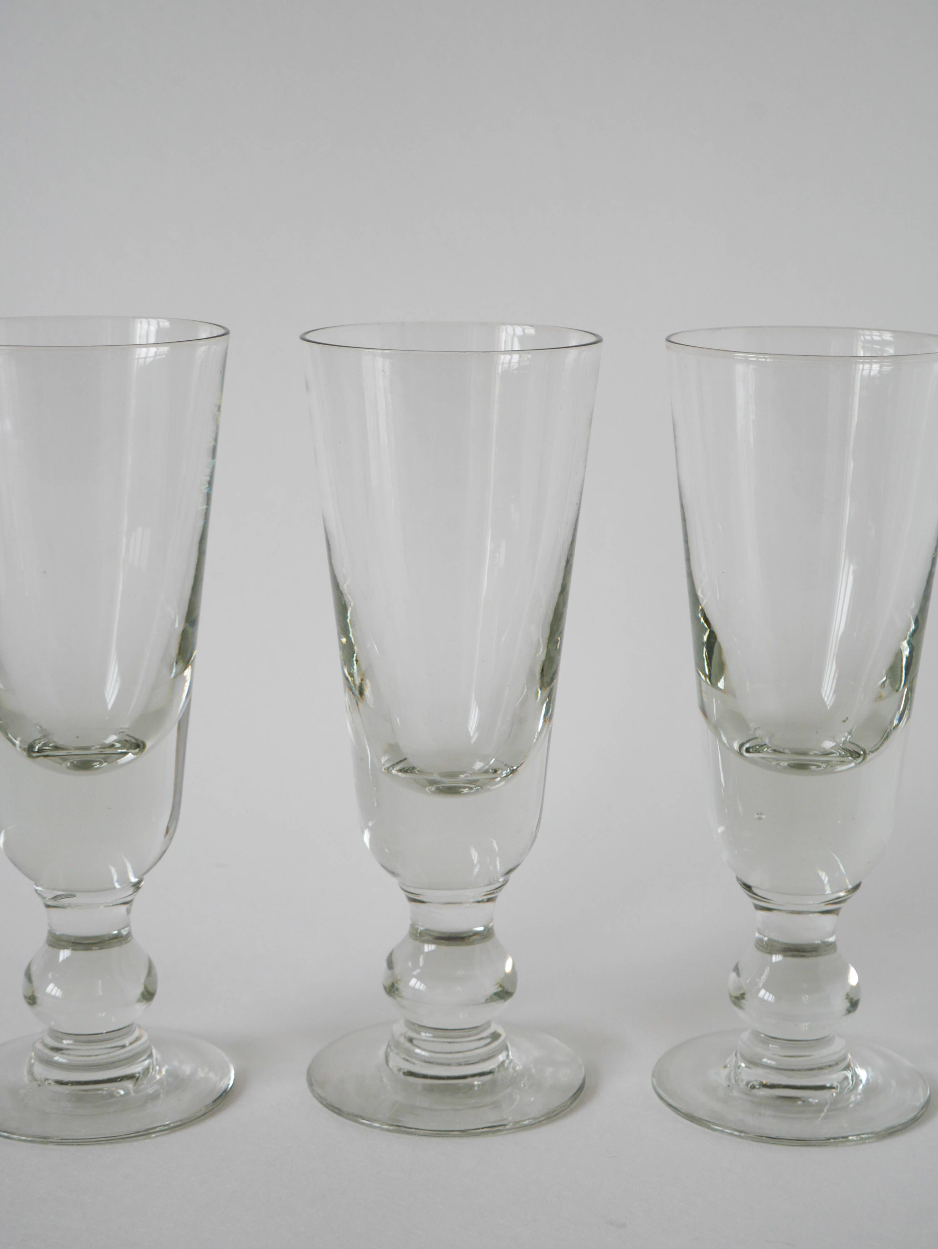 Set of 3 absinthe glasses, early 20th century