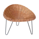 Fauteuil rotin corbeille des années 50
