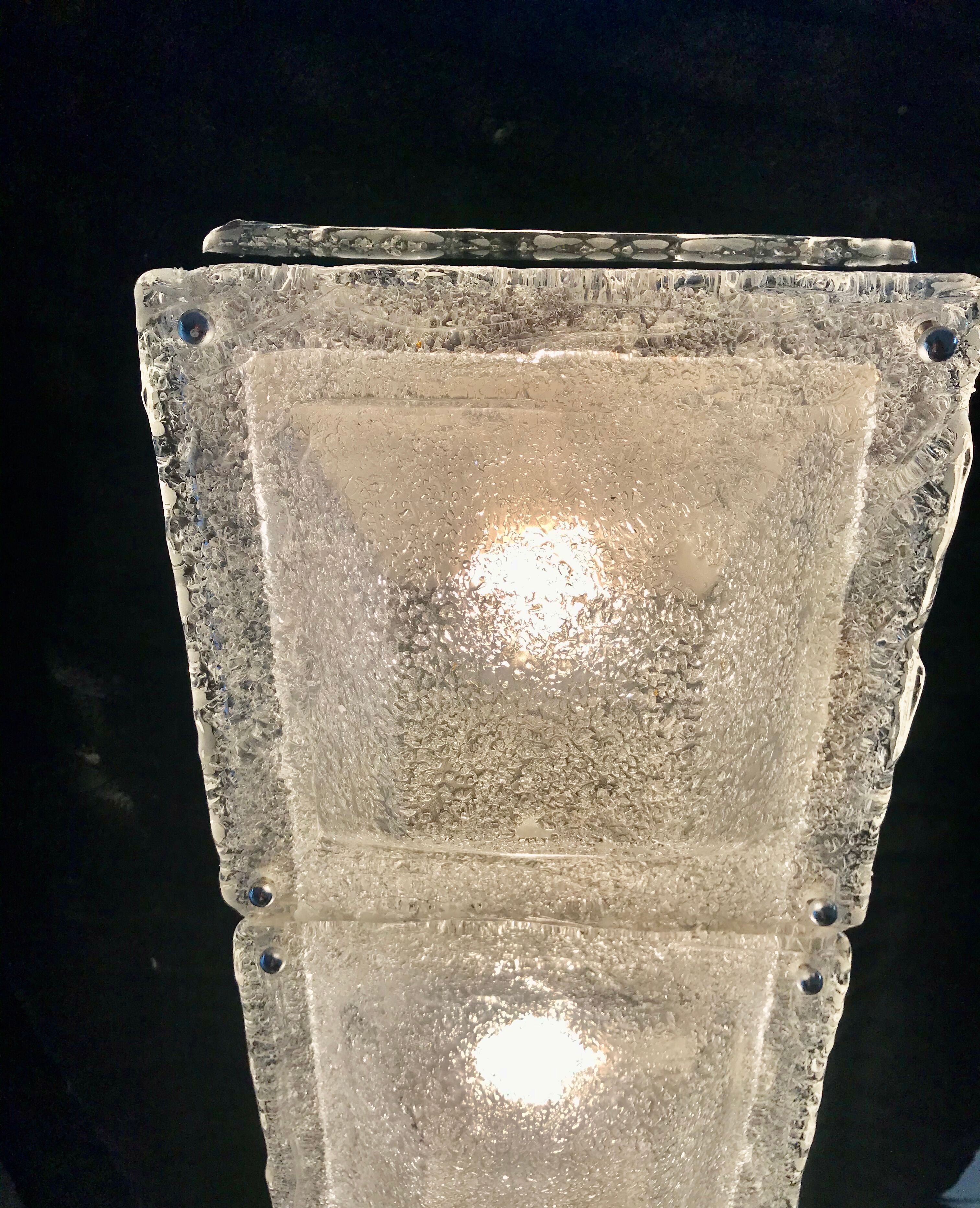 Mazzega frost glass foot lamp