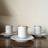 9 cups and coffee cups in porcelain Limoges