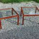 Pair of 1970s side tables in lacquered brass and glass