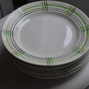 6 assiettes creuses Ceranord St Amand à carreaux