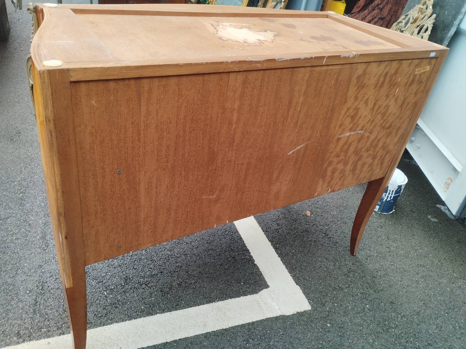 Old louis xv style marquetry chest of drawers