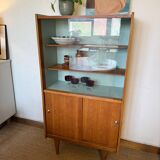 Vaisselier vitrine meuble de rangement vintage pieds compas