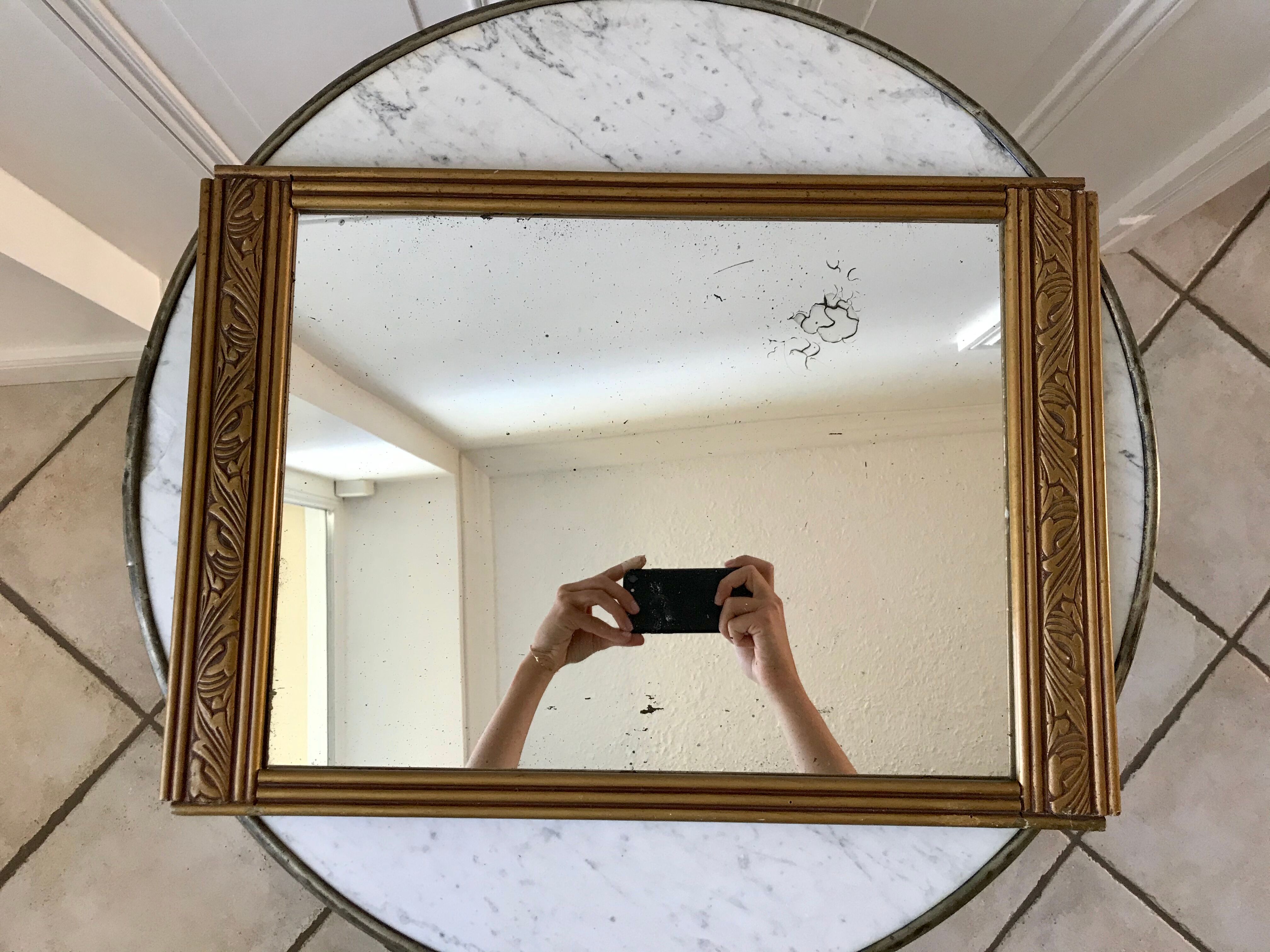 art deco mirror top gilded 30s