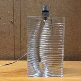 Vintage crystal lamp foot signed daum france - 70s