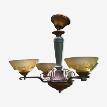 1940 vintage four-light chandelier