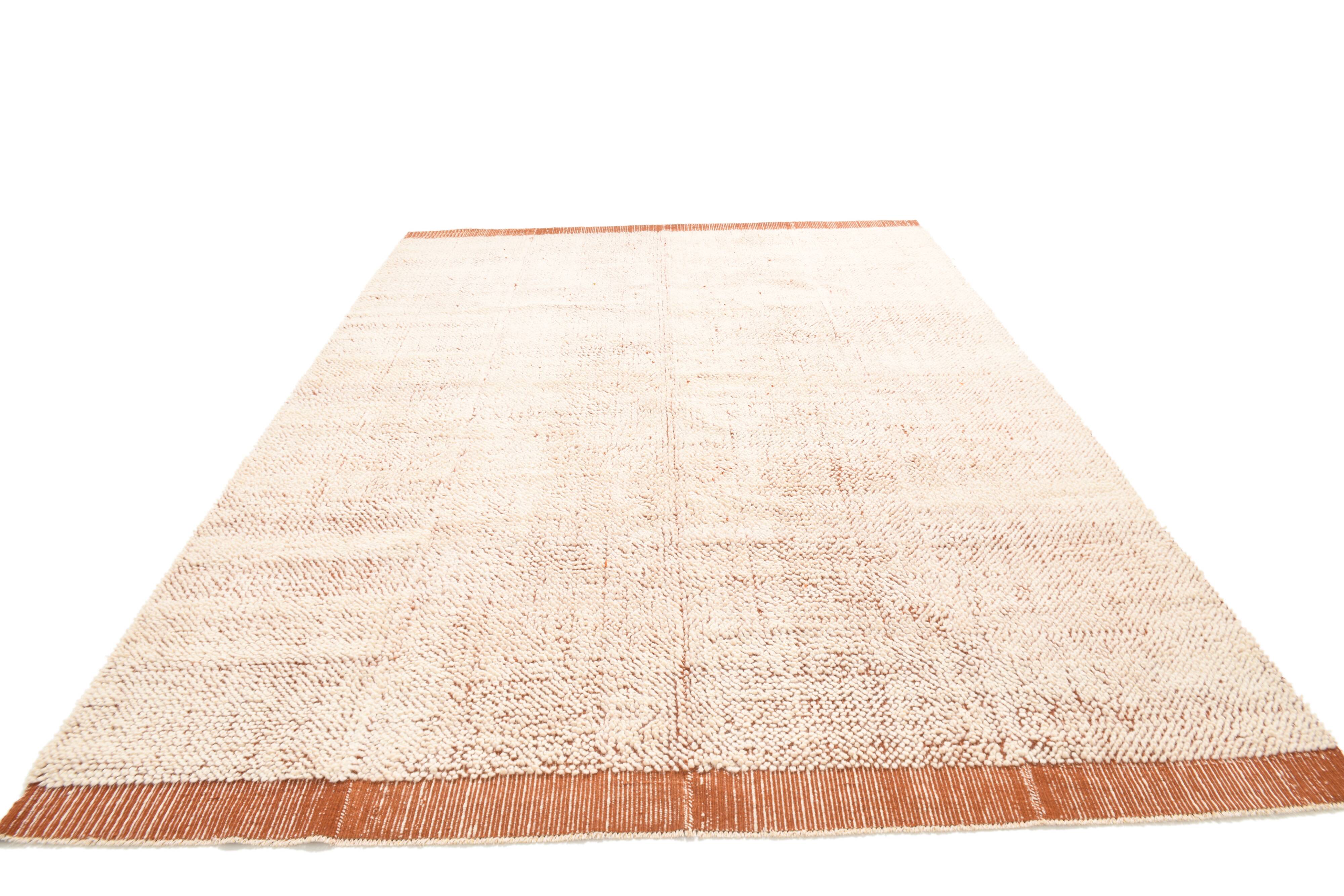 8x11 Terracotta & Beige Vintage Kilim Rug, 260x350Cm