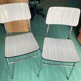 White Formica chairs