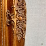 Beveled gilded mirror trumeau 74 cm x 42 cm stucco decor