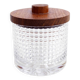 Vintage glass and teak candy box