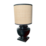 Black ceramic table lamp and fiber