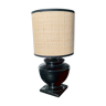 Black ceramic table lamp and fiber