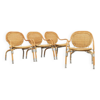 Chaises suédoises Mats Theselius « PS Edition » en osier et bambou pour IKEA – Édition spéciale années 1990