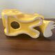 Figurine, vintage yellow ceramic donkey