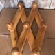 Old Extensible Wall Coat Rack x7 Vintage Wooden Ball Hooks #A704