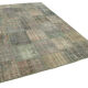 Handmade anatolian overdyed 197 cm x 298 cm grey patchwork carpet