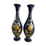Paire de vases en porcelaine bleu cobalt