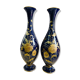 Pair of cobalt blue porcelain vases