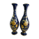 Pair of cobalt blue porcelain vases