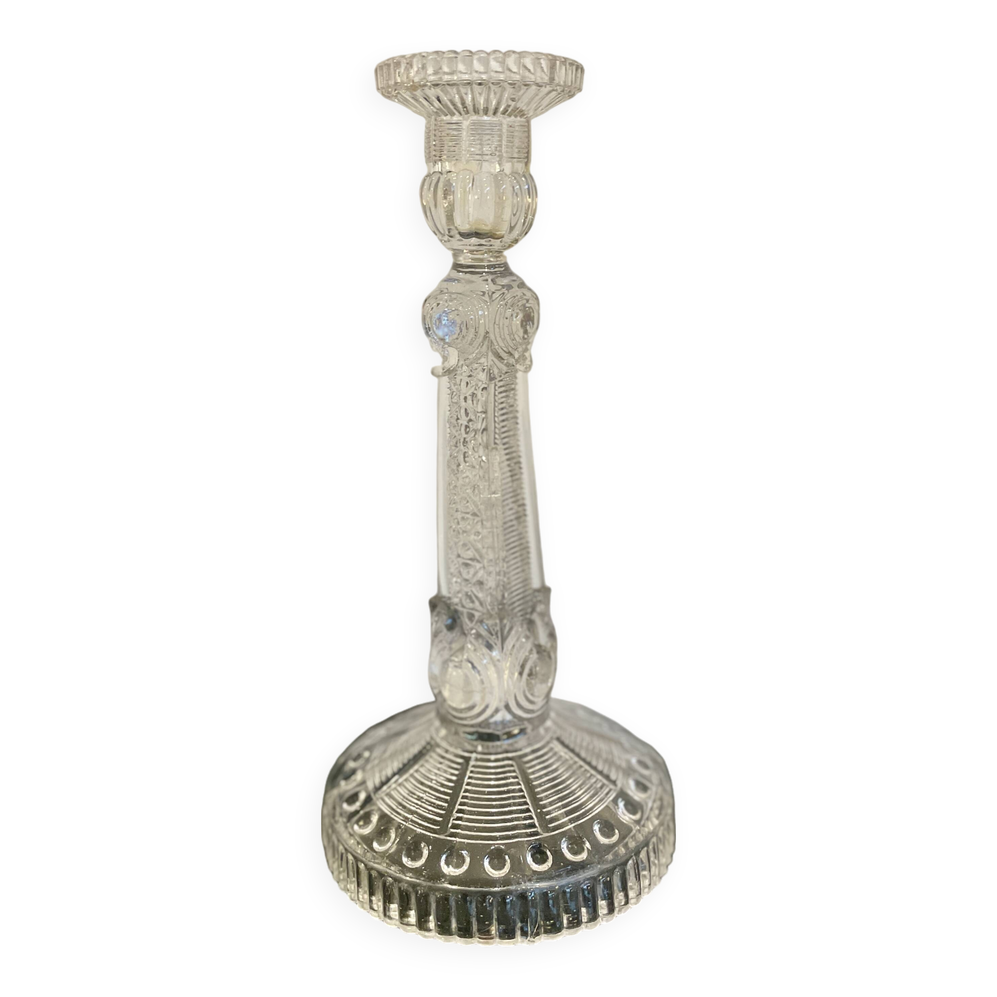 Molded glass candle holder