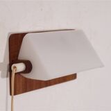 Vintage Scandinavian teak and plexi wall lamp 1970