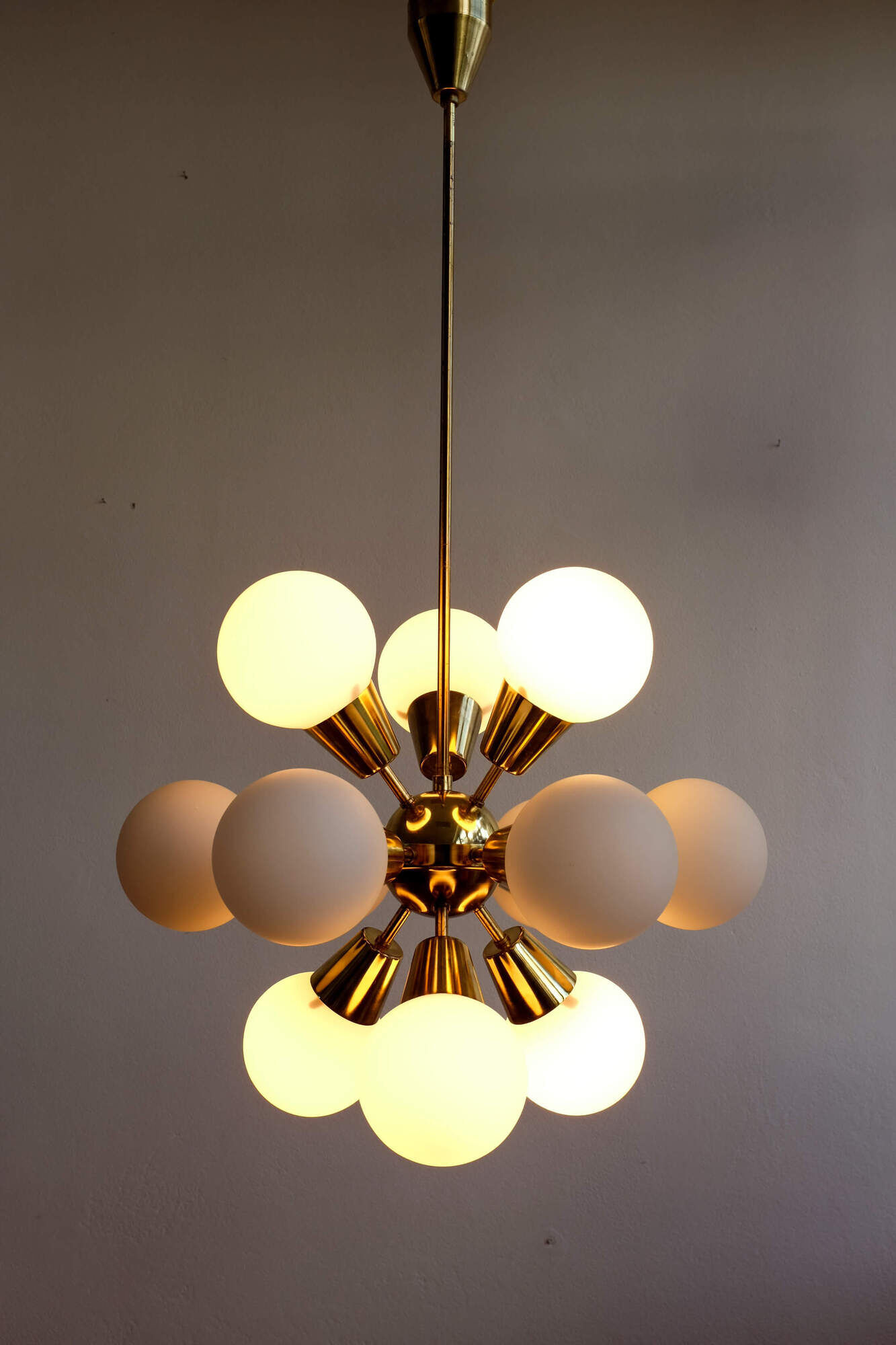 Czechoslovak sputnik chandelier by Kamenický Šenov, 1960s