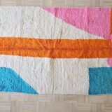 Handmade pure wool rug, size 100 x 200 cm