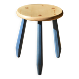 Low Maple / Elm Stool (blue)