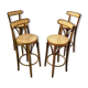 Set of 04 high stools canned bentwood
