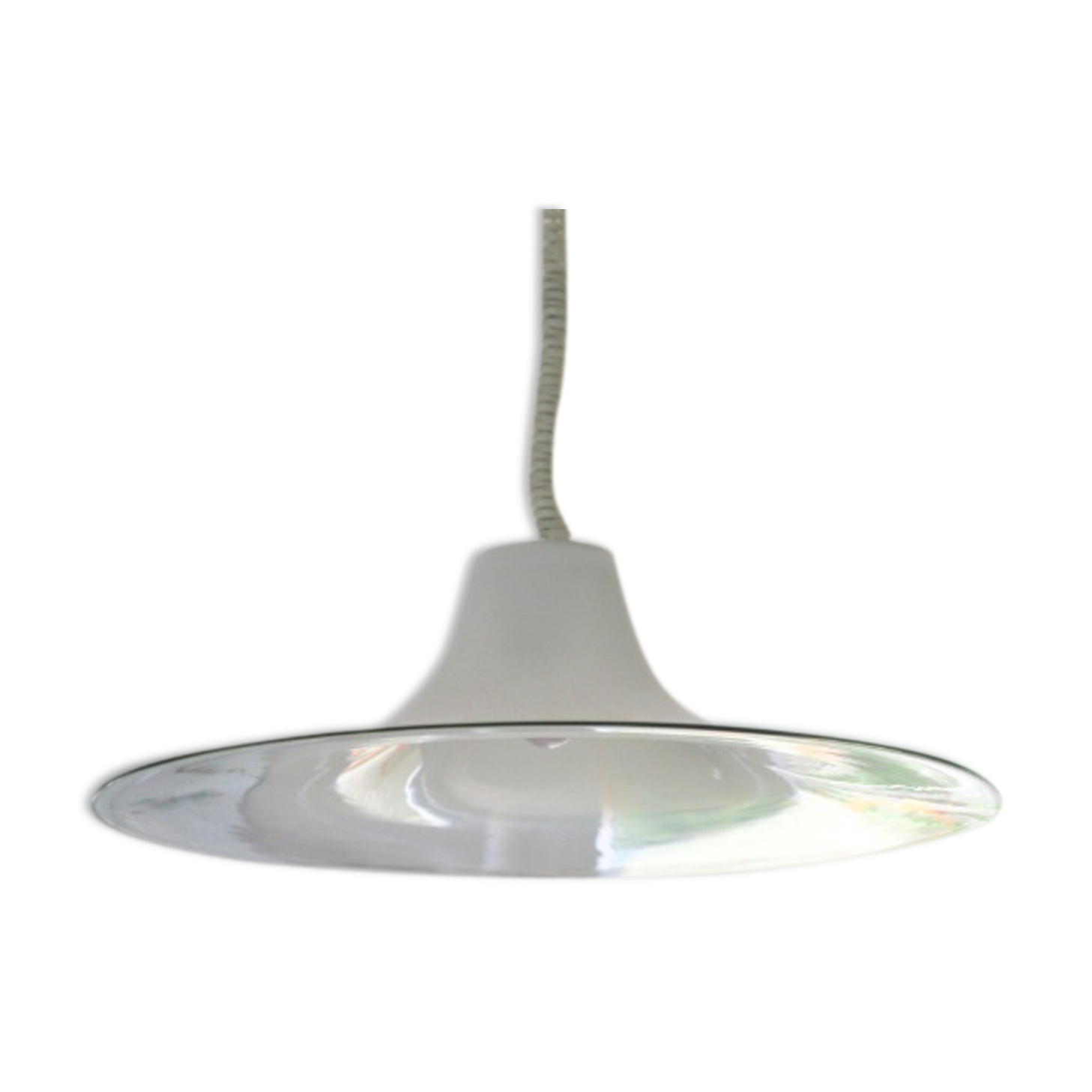 Pair of Cinea suspensions, Leucos workshop, handmade in Murano, design Giusto Toso, circa 197