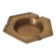 Antique ashtray in solid gilded brass