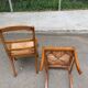 4 chaises de à manger en bois massif paillées dossier échelle 1970