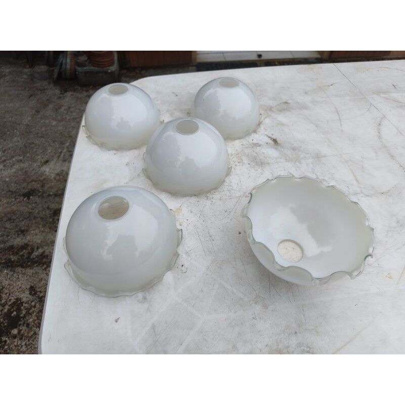Lot de 5 opalines blanches