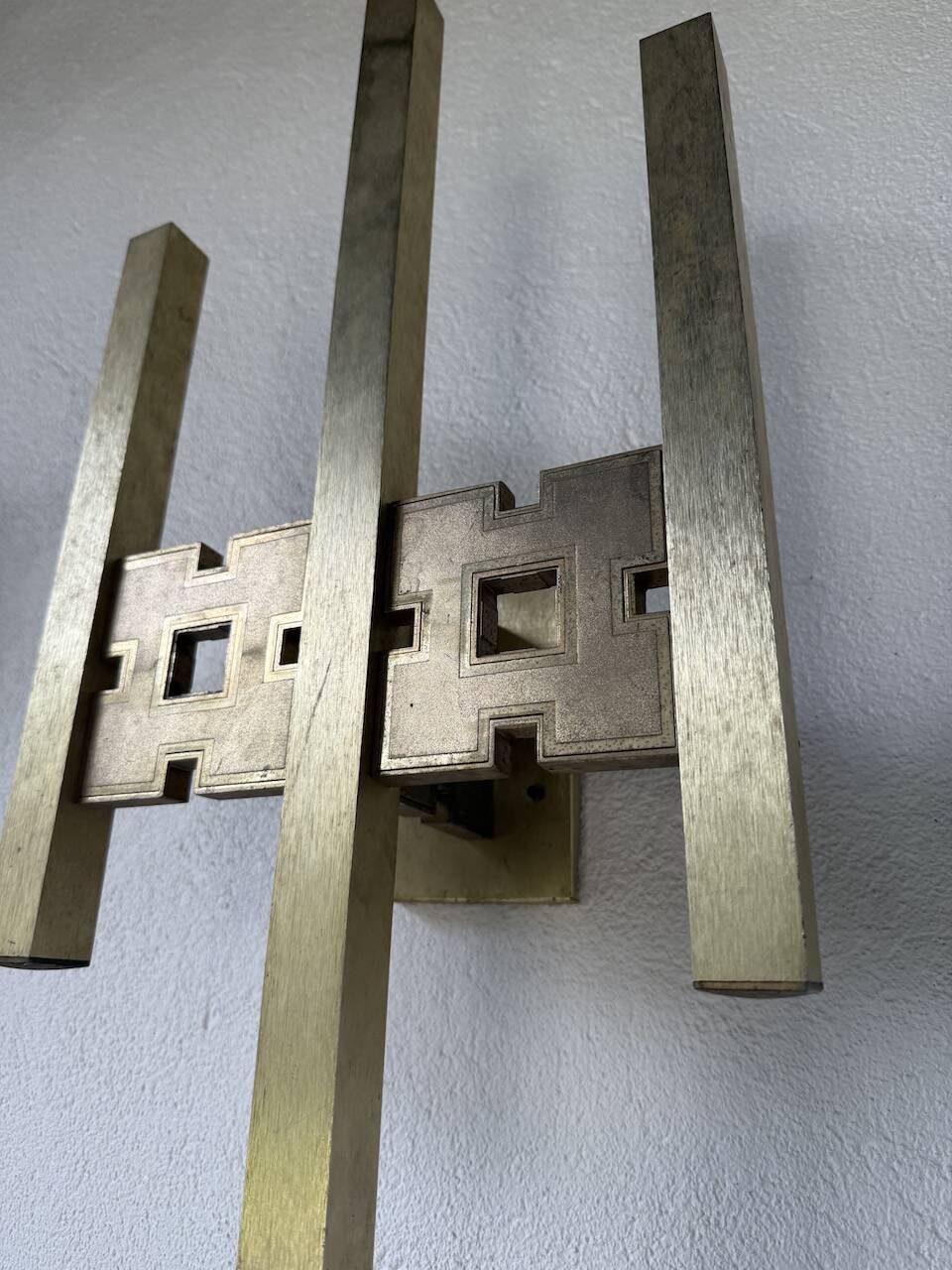 Pair of Regency brass wall lights in Italy