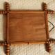 Vintage mirror turned bamboo wood chain years 30/50 - 40x46cm
