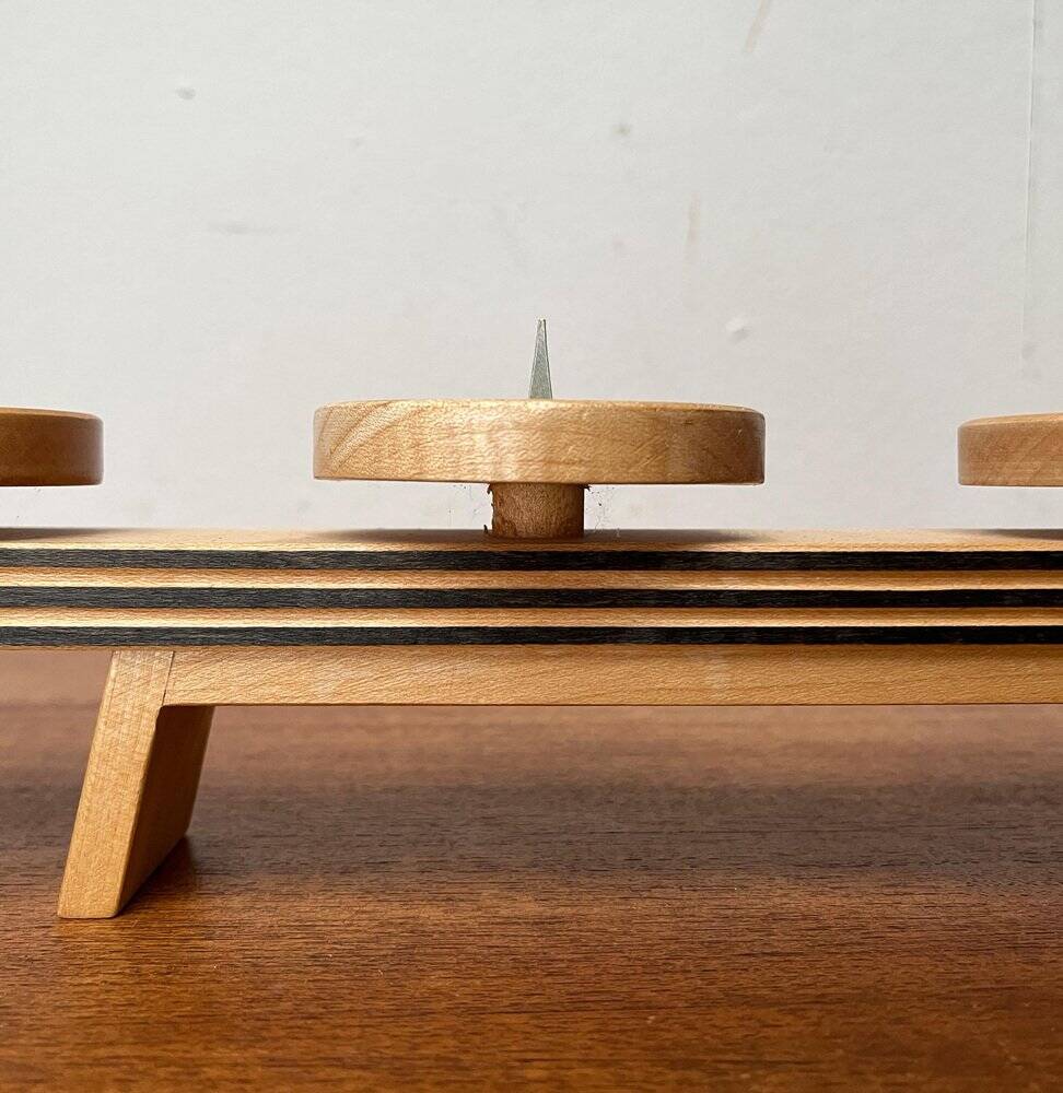 Mid-century wooden candlestick, 1960s