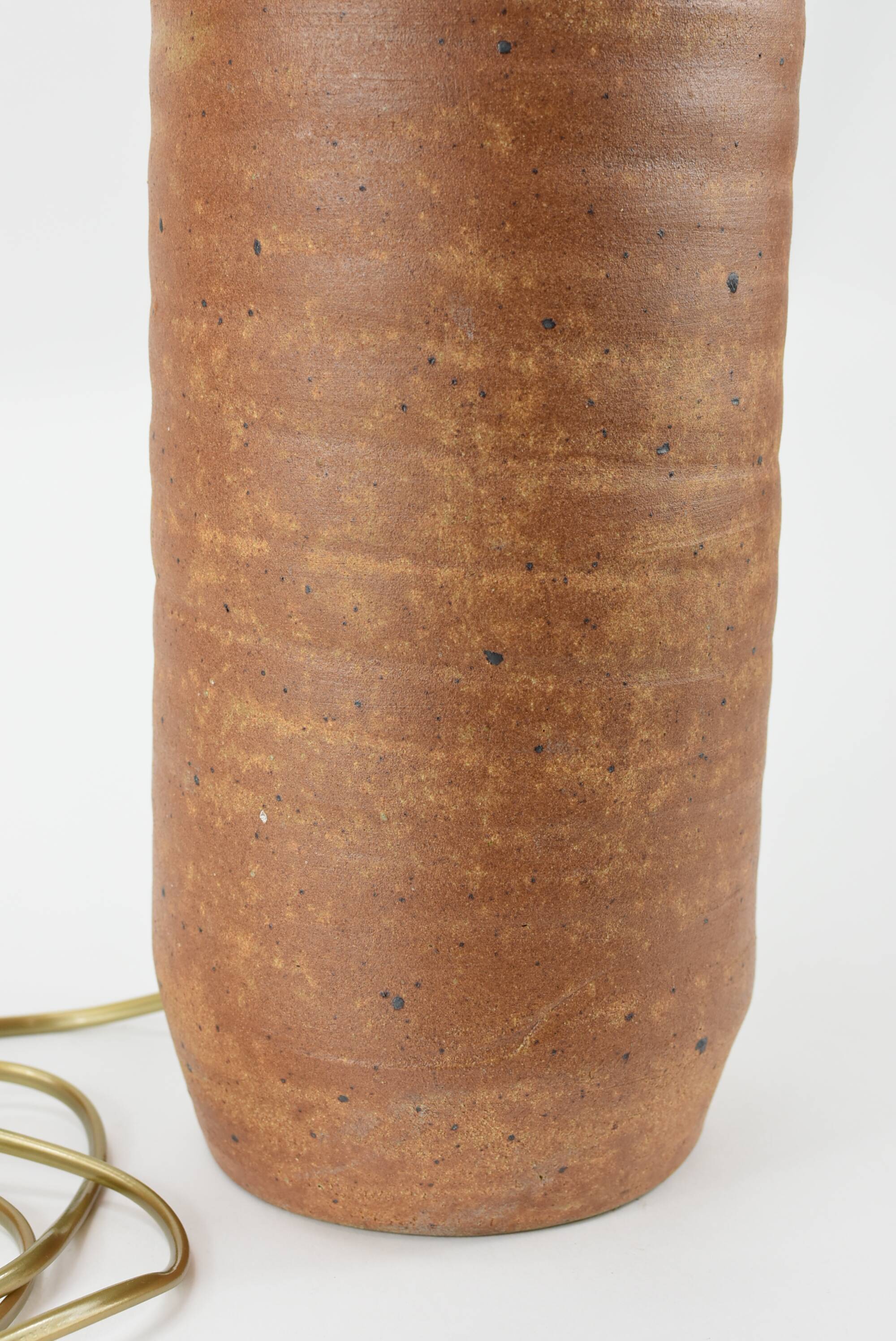 Brown stoneware lamp