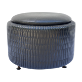 Peter's amsterdam black leatherette pouf 1950