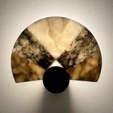Rainbow wall lamp in alabaster and marble in the taste of Angelo Mangiarotti.