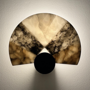 Rainbow wall lamp in alabaster and marble in the taste of Angelo Mangiarotti.