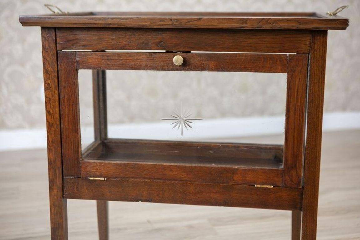 Early 20th Century Oak Tea Cabinet with Tray, 1950s
