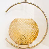 Hanging lamp brass and glass