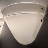 Pair of Murano Due white crystal wall lights, Italy, 1980s