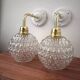 Appliques murales globes en verre